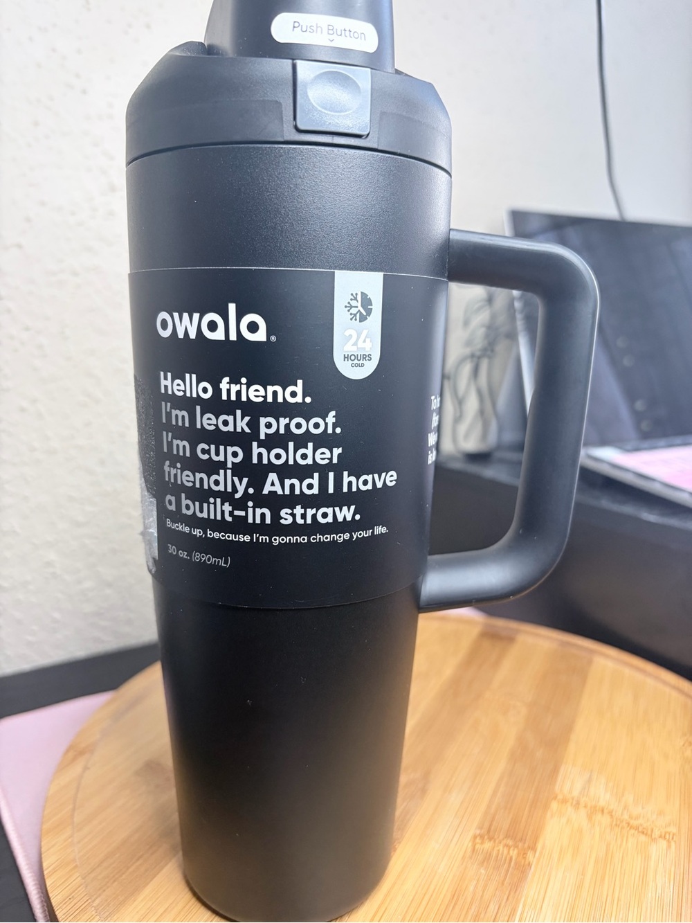 Owala Black 30 oz Travel Mug with Handle